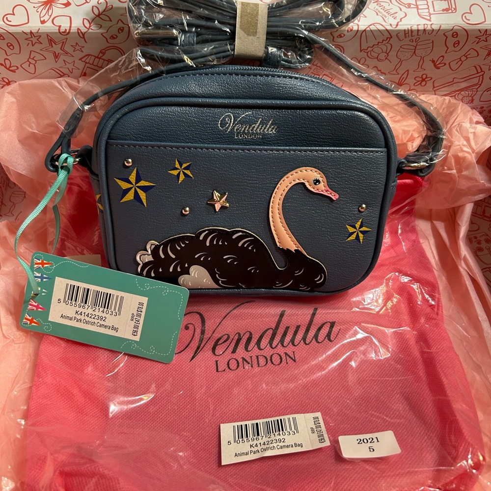 Vendula London Ostrich camera bag